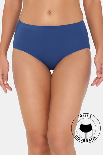 Buy Zivame Medium Rise Full Coverage No Visible Panty Line Hipster - Navy Peony